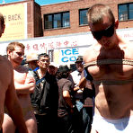 Fourth pic of Bound In Public - Delicious gay boy naked and disgraced outdoor in front of people bound in ropes bdsm sex