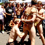 Third pic of Bound In Public - People on streets watch powefull hunk bound in ropes and humiliated in public bondage sex