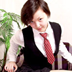First pic of Amateur Teen Petite Strips School Uniform To Put On Red Lace Lingerie