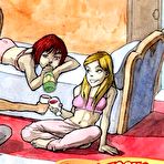 First pic of Comics Toons ][ Sexy and drunk WITCH lesbians taking part in dirty orgy