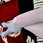 Second pic of Mature feet in blue pantyhose at Pantyhose Angel