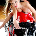 Fourth pic of Hairy blonde babe Risha posing in front of motorcycle - MET-ART - 4 Hairy Pussy