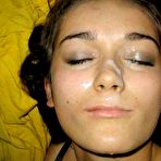 Fourth pic of Compilation of amateur naughty honeys enjoying messy jizz