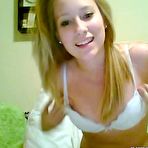 First pic of Steamy hot amateur blonde teen masturbating on cam