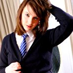 Second pic of Only Tease Eve in her school uniform and knee high socks | Only Tease Fan