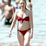 First pic of Elisabeth Harnois in red bikini on a beach