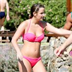 Third pic of Jacqueline Jossa in pink bikini on a beach