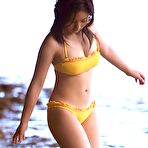 Second pic of Busty teen idol Saaya Irie at the beach in her sexy bikini at Tokyo Teenies free Japanese Porn pics