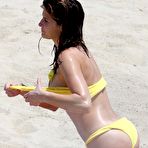 First pic of Stephanie Seymour titslip in yellow bikini paparazzi shots in St. Barts