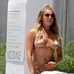 First pic of LeAnn Rimes hard nipples under bikini at a pool in Miami