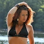 First pic of Hot amateur posing at the lake at HomeMoviesTube.com