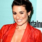 First pic of Lea Michele in short red dress at Comic-Con