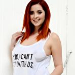 First pic of Smiling beauty Lucy Vixen is shaking her awesome big melons before camera