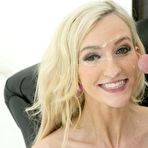 Third pic of Blonde chick Skylar Green is standing on her knees and sucking dick to enjoy facial cumshot