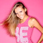 First pic of Pink outfit, pink background and lovely Russian model Clover showing her pinkâ€¦ After this, pink probably wonâ€™t be considered a gay color any more.