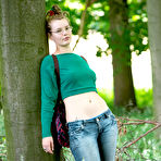 First pic of Nerdy natural amateur strip teasing in the woods at PinkWorld Blog