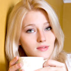 First pic of Mila Ieye Sexy Blonde has Morning Coffee and Striptease