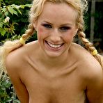Second pic of The hot busty blonde Welli Angel takes off dress and stretches naked outdoor
