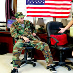 First pic of 
      Rizzo Ford gets drilled by two soldiers at the recruitment center
    