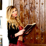 First pic of 
      Naughty coed Kendra Sunderland strips nude in the library
    