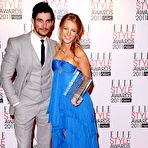 Third pic of Blake Lively posing in blue dress at 2011 Elle Style Awards