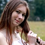 First pic of Katie Gold Hot Curvy Redhead in the Outdoors
