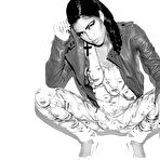 Third pic of Popular singer Cassie Ventura black-and-white scans from magazines