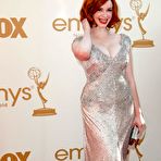 First pic of Busty Christina Hendricks shows cleavage at Emmy Awards