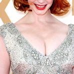 Third pic of Busty Christina Hendricks shows cleavage at Emmy Awards