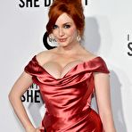 First pic of Busty Christina Hendricks shows deep cleavage at premiere