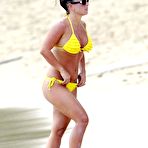First pic of Busty Coleen Rooney sexy in yellow bikini on the beach
