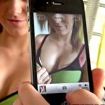 First pic of Frisky bimbo Katie King is dildo fucking pussy and recording the hot action on mobile phone