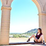 Fourth pic of Skinny teen Kristen Scott flashing her pussy outdoors at PinkWorld Blog