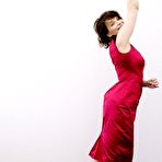 Second pic of Juliette Binoche in red dress photoshoot