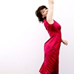 Fourth pic of Juliette Binoche in red dress photoshoot