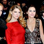 Fourth pic of Lea Seydoux in red dress at Farewell My Queen premiere