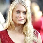 Second pic of Leven Rambin shows cleavage in red night dress at premiere