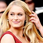 Third pic of Leven Rambin shows cleavage in red night dress at premiere