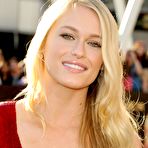 Fourth pic of Leven Rambin shows cleavage in red night dress at premiere