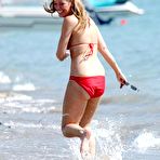 Fourth pic of Liz McClarnon sexy in red bikini on the beach