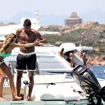 Second pic of Melissa Satta in blue bikini on the yacht in Sardinia