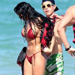 Fourth pic of Nabilla Benattia in red bikinie shows celeavage & ass