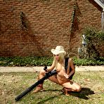 Fourth pic of Dirty blonde cowgirl Amy Brooke has her man please her with toys & masturbation in the garden