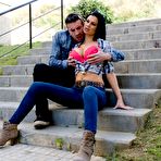 Second pic of Jasmine Jae got seduced outdoors by some guy and enjoyed wild hardcore fuck at his place