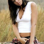 Second pic of Destiny Moody Plaid Skirt Outside Nude / Hotty Stop