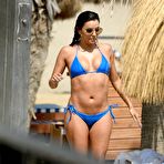 Fourth pic of Eva Longoria in blue bikini on a beach