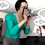Third pic of Pornstar production 3D xxx comics: voyeur anime hentai cartoon story about first time nude posing and flash pussy lips masturbation solo of average brunette hairless slut in british firm office and private porn studio