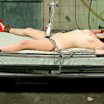 First pic of Slim brunette in red Xandra Nichole gets gagged, tied, stripped and vibrated