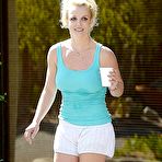 Fourth pic of Britney Spears in shorts & blue shirt
