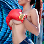 First pic of Raven Redmond is a busty girl in boxing gloves at PinkWorld Blog